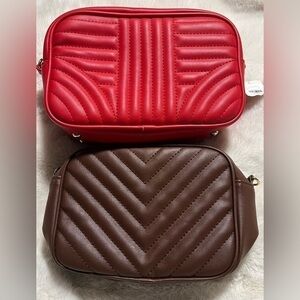 Francesca’s set of 2 faux leather quilted bags